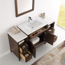 Load image into Gallery viewer, Fresca Cambridge 54&quot; Antique Coffee Traditional Bathroom Vanity w/ Mirror- Fresca