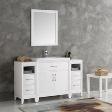 Load image into Gallery viewer, Fresca Cambridge 54&quot; White Traditional Bathroom Vanity w/ Mirror- Fresca