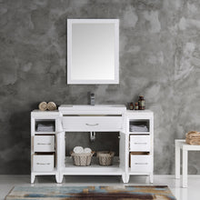 Load image into Gallery viewer, Fresca Cambridge 54&quot; White Traditional Bathroom Vanity w/ Mirror- Fresca