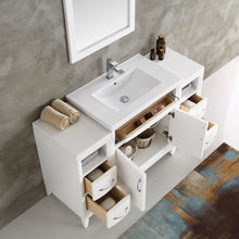 Load image into Gallery viewer, Fresca Cambridge 54&quot; White Traditional Bathroom Vanity w/ Mirror- Fresca