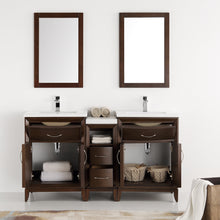 Load image into Gallery viewer, Fresca Cambridge 60&quot; Antique Coffee Double Sink Traditional Bathroom Vanity w/ Mirrors- Fresca
