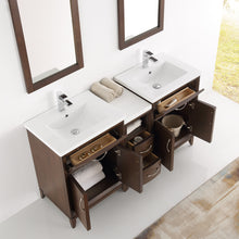 Load image into Gallery viewer, Fresca Cambridge 60&quot; Antique Coffee Double Sink Traditional Bathroom Vanity w/ Mirrors- Fresca