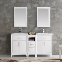 Load image into Gallery viewer, Fresca Cambridge 60&quot; White Double Sink Traditional Bathroom Vanity w/ Mirrors- Fresca