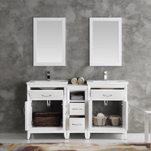 Load image into Gallery viewer, Fresca Cambridge 60&quot; White Double Sink Traditional Bathroom Vanity w/ Mirrors- Fresca