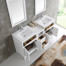 Load image into Gallery viewer, Fresca Cambridge 60&quot; White Double Sink Traditional Bathroom Vanity w/ Mirrors- Fresca