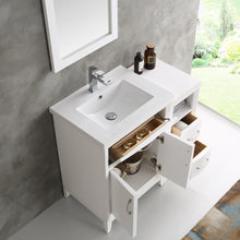 Load image into Gallery viewer, Fresca Cambridge 36&quot; White Traditional Bathroom Vanity w/ Mirror- Fresca