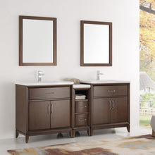 Load image into Gallery viewer, Fresca Cambridge 72&quot; Antique Coffee Double Sink Traditional Bathroom Vanity w/ Mirrors- Fresca
