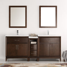 Load image into Gallery viewer, Fresca Cambridge 72&quot; Antique Coffee Double Sink Traditional Bathroom Vanity w/ Mirrors- Fresca