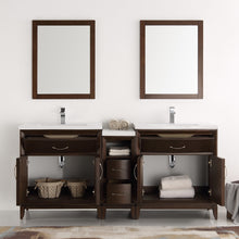 Load image into Gallery viewer, Fresca Cambridge 72&quot; Antique Coffee Double Sink Traditional Bathroom Vanity w/ Mirrors- Fresca