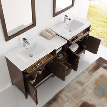 Load image into Gallery viewer, Fresca Cambridge 72&quot; Antique Coffee Double Sink Traditional Bathroom Vanity w/ Mirrors- Fresca