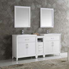 Load image into Gallery viewer, Fresca Cambridge 72&quot; White Double Sink Traditional Bathroom Vanity w/ Mirrors- Fresca