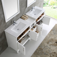 Load image into Gallery viewer, Fresca Cambridge 72&quot; White Double Sink Traditional Bathroom Vanity w/ Mirrors- Fresca