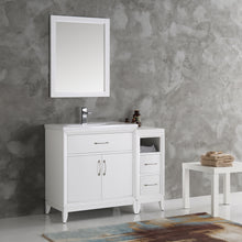 Load image into Gallery viewer, Fresca Cambridge 42" White Traditional Bathroom Vanity w/ Mirror- Fresca