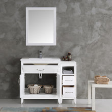 Load image into Gallery viewer, Fresca Cambridge 42" White Traditional Bathroom Vanity w/ Mirror- Fresca