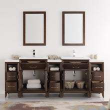Load image into Gallery viewer, Fresca Cambridge 84&quot; Antique Coffee Double Sink Traditional Bathroom Vanity w/ Mirrors- Fresca
