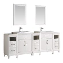 Load image into Gallery viewer, Fresca Cambridge 84&quot; White Double Sink Traditional Bathroom Vanity w/ Mirrors- Fresca