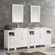 Load image into Gallery viewer, Fresca Cambridge 84&quot; White Double Sink Traditional Bathroom Vanity w/ Mirrors- Fresca