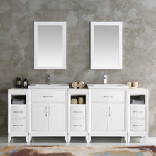 Load image into Gallery viewer, Fresca Cambridge 84&quot; White Double Sink Traditional Bathroom Vanity w/ Mirrors- Fresca