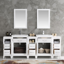 Load image into Gallery viewer, Fresca Cambridge 84&quot; White Double Sink Traditional Bathroom Vanity w/ Mirrors- Fresca