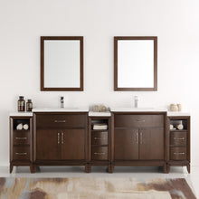 Load image into Gallery viewer, Fresca Cambridge 96" Antique Coffee Double Sink Traditional Bathroom Vanity w/ Mirrors- Fresca