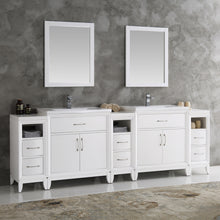 Load image into Gallery viewer, Fresca Cambridge 96" White Double Sink Traditional Bathroom Vanity w/ Mirrors- Fresca