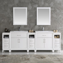 Load image into Gallery viewer, Fresca Cambridge 96" White Double Sink Traditional Bathroom Vanity w/ Mirrors- Fresca