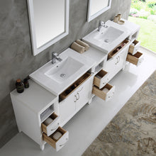 Load image into Gallery viewer, Fresca Cambridge 96" White Double Sink Traditional Bathroom Vanity w/ Mirrors- Fresca