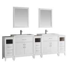 Load image into Gallery viewer, Fresca Cambridge 96" White Double Sink Traditional Bathroom Vanity w/ Mirrors- Fresca