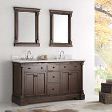 Load image into Gallery viewer, Fresca Kingston 61&quot; Antique Coffee Double Sink Traditional Bathroom Vanity w/ Mirrors- Fresca