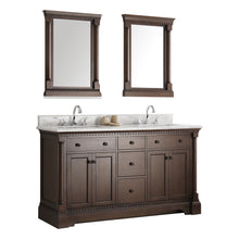 Load image into Gallery viewer, Fresca Kingston 61&quot; Antique Coffee Double Sink Traditional Bathroom Vanity w/ Mirrors- Fresca