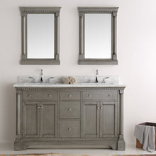 Load image into Gallery viewer, Fresca Kingston 61&quot; Antique Silver Double Sink Traditional Bathroom Vanity w/ Mirrors- Fresca