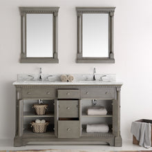 Load image into Gallery viewer, Fresca Kingston 61&quot; Antique Silver Double Sink Traditional Bathroom Vanity w/ Mirrors- Fresca