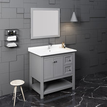 Load image into Gallery viewer, Fresca Manchester 36&quot; Gray Traditional Bathroom Vanity w/ Mirror- Fresca