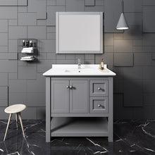 Load image into Gallery viewer, Fresca Manchester 36&quot; Gray Traditional Bathroom Vanity w/ Mirror- Fresca