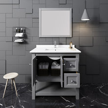 Load image into Gallery viewer, Fresca Manchester 36&quot; Gray Traditional Bathroom Vanity w/ Mirror- Fresca
