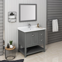 Load image into Gallery viewer, Fresca Manchester Regal 36&quot; Gray Wood Veneer Traditional Bathroom Vanity w/ Mirror- Fresca