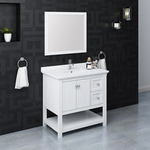 Load image into Gallery viewer, Fresca Manchester 36&quot; White Traditional Bathroom Vanity w/ Mirror- Fresca