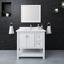 Load image into Gallery viewer, Fresca Manchester 36&quot; White Traditional Bathroom Vanity w/ Mirror- Fresca