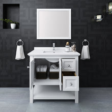 Load image into Gallery viewer, Fresca Manchester 36&quot; White Traditional Bathroom Vanity w/ Mirror- Fresca