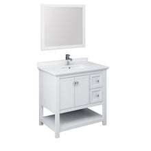 Load image into Gallery viewer, Fresca Manchester 36&quot; White Traditional Bathroom Vanity w/ Mirror- Fresca