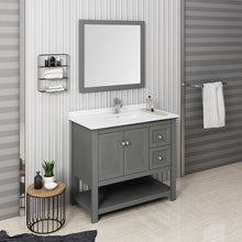 Load image into Gallery viewer, Fresca Manchester Regal 42" Gray Wood Veneer Traditional Bathroom Vanity w/ Mirror- Fresca