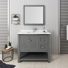 Load image into Gallery viewer, Fresca Manchester Regal 42" Gray Wood Veneer Traditional Bathroom Vanity w/ Mirror- Fresca