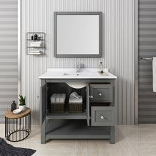 Load image into Gallery viewer, Fresca Manchester Regal 42" Gray Wood Veneer Traditional Bathroom Vanity w/ Mirror- Fresca