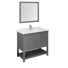 Load image into Gallery viewer, Fresca Manchester Regal 42" Gray Wood Veneer Traditional Bathroom Vanity w/ Mirror- Fresca