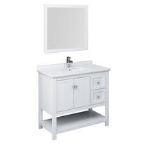 Load image into Gallery viewer, Fresca Manchester 42" White Traditional Bathroom Vanity w/ Mirror- Fresca