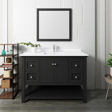 Load image into Gallery viewer, Fresca Manchester 48&quot; Black Traditional Bathroom Vanity w/ Mirror- Fresca
