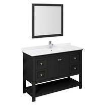 Load image into Gallery viewer, Fresca Manchester 48&quot; Black Traditional Bathroom Vanity w/ Mirror- Fresca