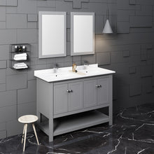 Load image into Gallery viewer, Fresca Manchester 48&quot; Gray Traditional Double Sink Bathroom Vanity w/ Mirrors- Fresca