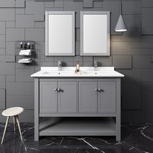 Load image into Gallery viewer, Fresca Manchester 48&quot; Gray Traditional Double Sink Bathroom Vanity w/ Mirrors- Fresca