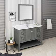 Load image into Gallery viewer, Fresca Manchester Regal 48&quot; Gray Wood Veneer Traditional Bathroom Vanity w/ Mirror- Fresca